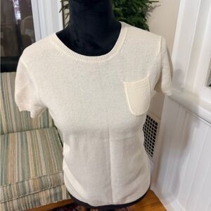 Isaac Mizrahi Cream Cashmere Knit Top